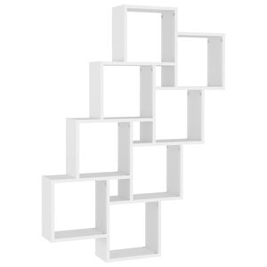 vidaXL &Eacute;tag&egrave;re murale cube Blanc 90x15x119 cm Bois d&rsquo;ing&eacute;nierie