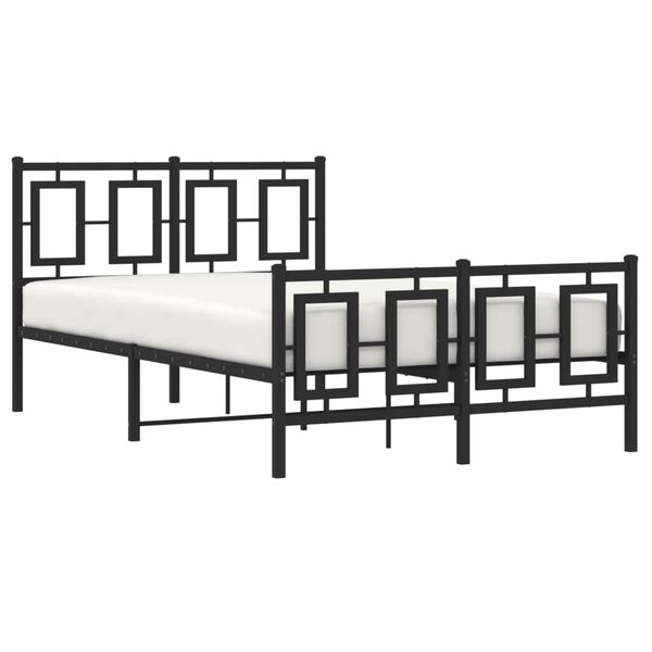 vidaXL Cadre de lit m&eacute;tal sans matelas avec pied de lit noir 120x190cm