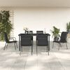 vidaXL Ensemble &agrave; manger de jardin 7 pcs noir textil&egrave;ne et acier