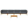 vidaXL Ensemble de Canap&eacute;s Uni 5 pcs Anthracite Bois d'Acacia Massif