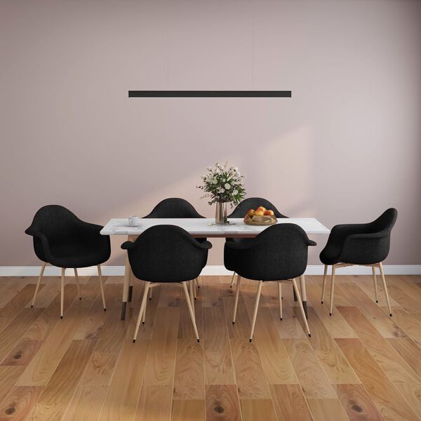 vidaXL Chaises &agrave; manger lot de 6 noir tissu