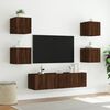 vidaXL Unit&eacute;s murales TV avec LED 6 pcs ch&ecirc;ne marron bois d'ing&eacute;nierie
