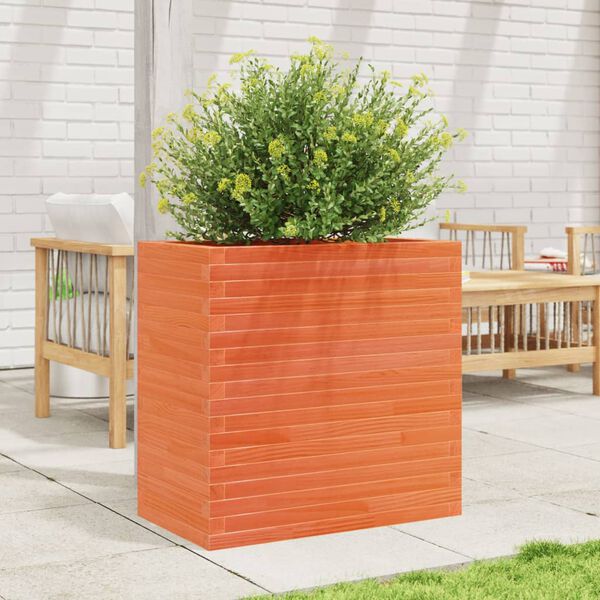 vidaXL Jardini&egrave;re cire marron 70x40x68,5 cm bois de pin massif