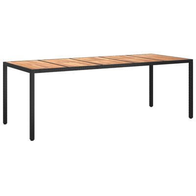 vidaXL Table de jardin Noir 250x100x75 cm Résine tressée