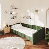 vidaXL Lit avec &eacute;clairage USB Vert fonc&eacute; Tissu 90x200 cm