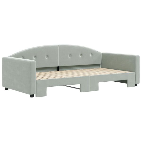 vidaXL Lit de jour avec gigogne sans matelas gris clair 100x200 cm
