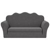 vidaXL Canapé-lit pour enfants 2 places anthracite peluche douce