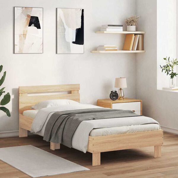 vidaXL Cadre de lit sans matelas avec tête de lit 75x190 cm