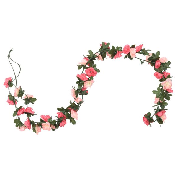 vidaXL Guirlandes de fleurs de No&euml;l 6 pcs rose 240 cm