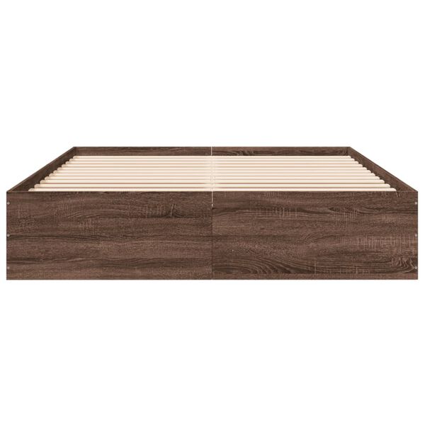 vidaXL Cadre de lit sans matelas ch&ecirc;ne marron 160x200 cm