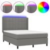 vidaXL Sommier &agrave; lattes de lit matelas LED Gris fonc&eacute; 140x200 cm Tissu