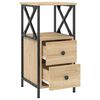 vidaXL Tables de chevet 2pcs ch&ecirc;ne sonoma 34x35,5x70cm bois ing&eacute;nierie