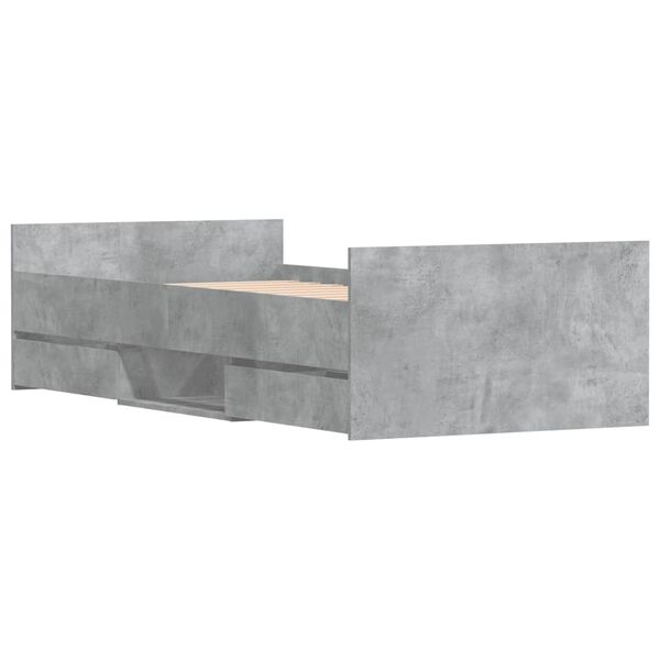 vidaXL Cadre de lit sans matelas gris b&eacute;ton 90x200 cm