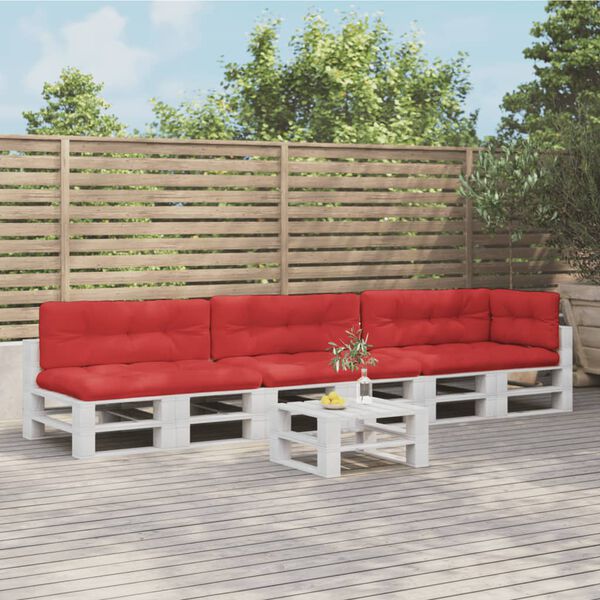 vidaXL Coussins de palette lot de 7 rouge tissu