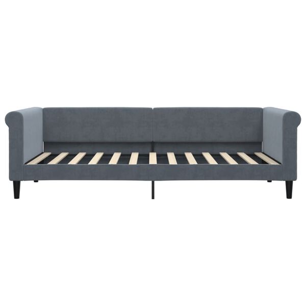 vidaXL Lit de repos sans matelas gris fonc&eacute; 90x200 cm velours