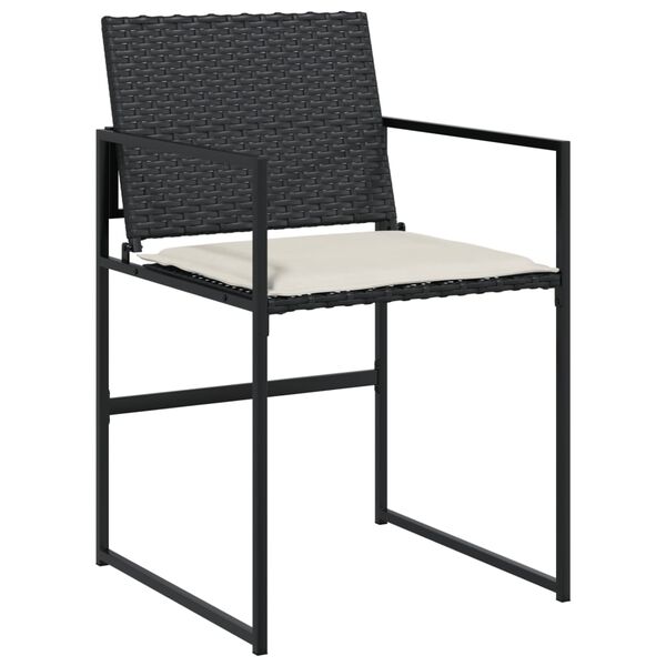 vidaXL Ensemble &agrave; manger de jardin 11 pcs coussins noir r&eacute;sine tress&eacute;e