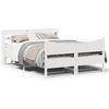 vidaXL Cadre de lit et t&ecirc;te de lit blanc 140x190 cm bois de pin massif