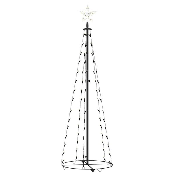 vidaXL Sapin de No&euml;l c&ocirc;ne 84 LED blanc chaud D&eacute;coration 50x150 cm