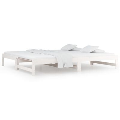 vidaXL Lit coulissant sans matelas blanc 2x(90x200) cm