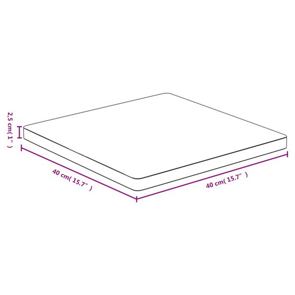 vidaXL Dessus de table 40x40x2,5 cm bambou