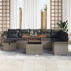vidaXL Ensemble de canap&eacute; de jardin avec coussin 9 pcs Gris polyrotin