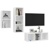 vidaXL Ensemble de meuble TV 3 pcs Blanc Bois d'ingénierie