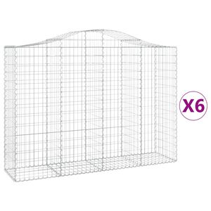 vidaXL Paniers &agrave; gabions arqu&eacute;s 6 pcs 200x50x140/160 cm Fer galvanis&eacute;
