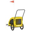 vidaXL Remorque de v&eacute;lo pour animaux de compagnie jaune