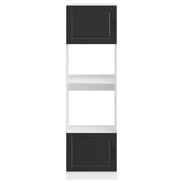 vidaXL Armoires de four 2 pcs Porto noir bois d'ing&eacute;nierie