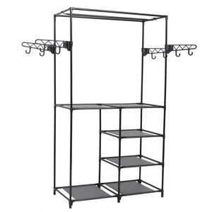 vidaXL Porte-v&ecirc;tements Acier et tissu non-tiss&eacute; 87x44x158 cm Noir