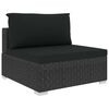 vidaXL Salon de jardin 6 pcs avec coussins r&eacute;sine tress&eacute;e noir