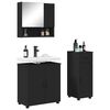 vidaXL Ensemble de mobilier de salle de bain avec tiroir 3 pcs Noir