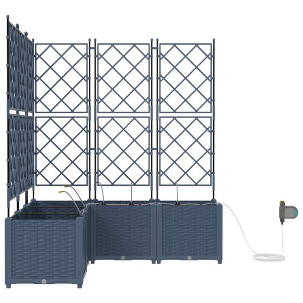 vidaXL Cache-pot de jardin 2 pcs Gris 80 x 40 x 143 cm Acier