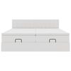 VidaXL Cadre de lit ottoman avec matelas blanc 200x200 cm similicuir