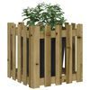 vidaXL Jardini&egrave;re avec design de cl&ocirc;ture 50x50x50 cm pin impr&eacute;gn&eacute;
