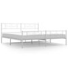 vidaXL Cadre de lit m&eacute;tal sans matelas et pied de lit blanc 200x200 cm