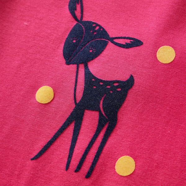 T-shirt enfants &agrave; manches longues rose vif 104