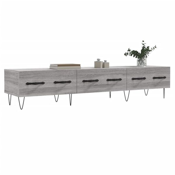 vidaXL Meuble TV sonoma gris 150x36x30 cm bois d'ing&eacute;nierie