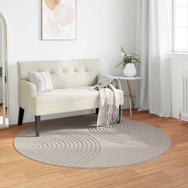 vidaXL Tapis de surface Rond Cr&egrave;me &Oslash; 160 CM
