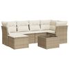 vidaXL Salon de jardin avec coussins 7 pcs beige r&eacute;sine tress&eacute;e