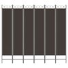 vidaXL Cloison de s&eacute;paration 6 panneaux Marron 240x220 cm Tissu