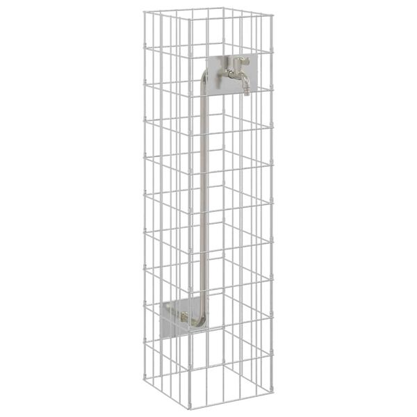 vidaXL Robinet Gabion Argent&eacute; 25 x 25 x 100 cm Acier inoxydable