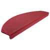vidaXL Tapis d'escalier 10 pi&egrave;ces 65 x 24 x 4 cm Rouge Demi-rond Grand