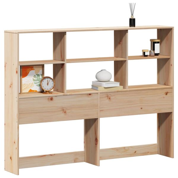 vidaXL T&ecirc;te de lit avec rangement 150 cm bois massif de pin