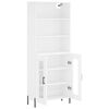 vidaXL Buffet haut Blanc 69,5x34x180 cm Bois d'ing&eacute;nierie
