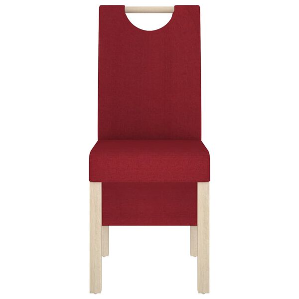 vidaXL Chaises &agrave; manger lot de 4 rouge bordeaux tissu