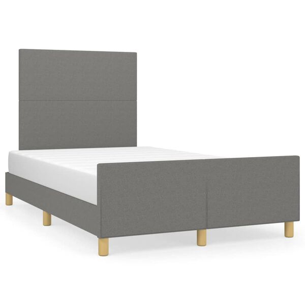 vidaXL Cadre de lit sans matelas gris fonc&eacute; 120x190 cm tissu