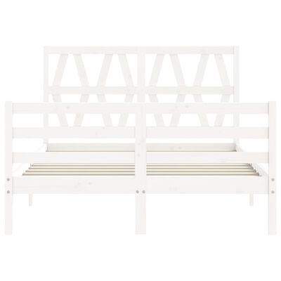 vidaXL Cadre de lit sans matelas blanc bois massif