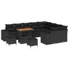 vidaXL Ensemble de canap&eacute; de jardin 12 pc Noir polyrotin