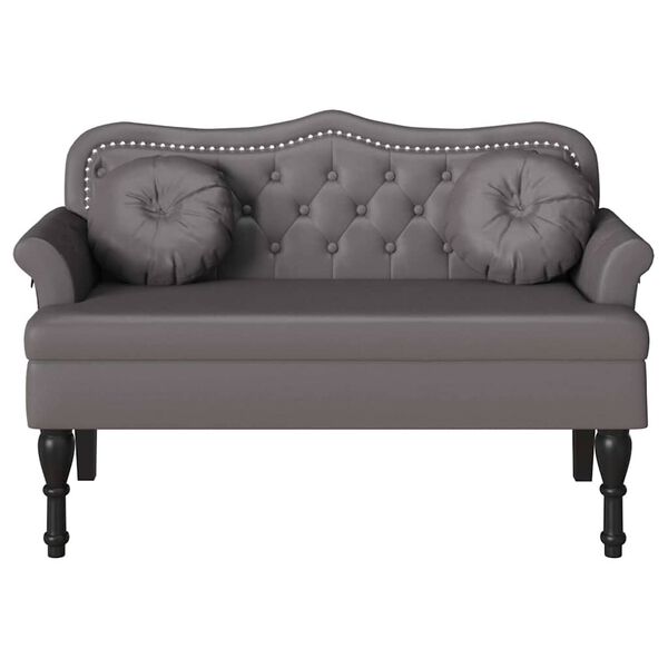 vidaXL Banc Chesterfield Gris 120,5 x 65 x 75 cm Simili cuir